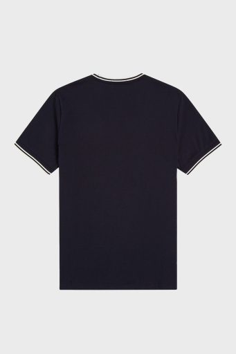 Fred Perry % 100 Pamuk Regular Fit Şerit Detaylı Sıfır Yaka Erkek T Shirt M1588 795 LACİVERT - 21