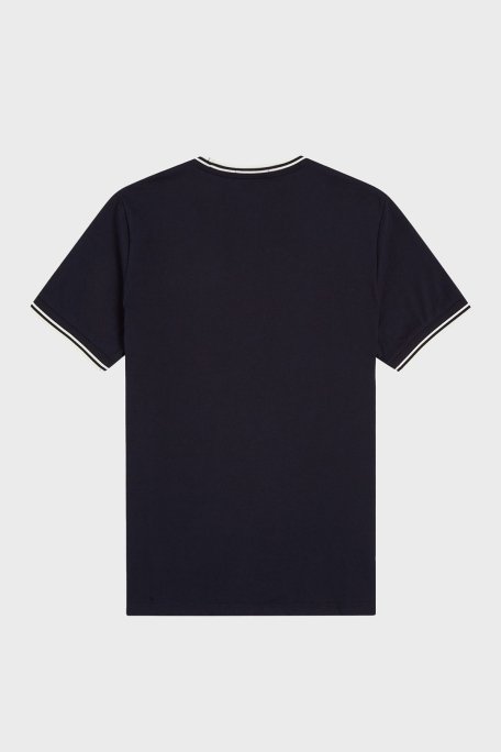 Fred Perry % 100 Pamuk Regular Fit Şerit Detaylı Sıfır Yaka Erkek T Shirt M1588 795 LACİVERT - 7