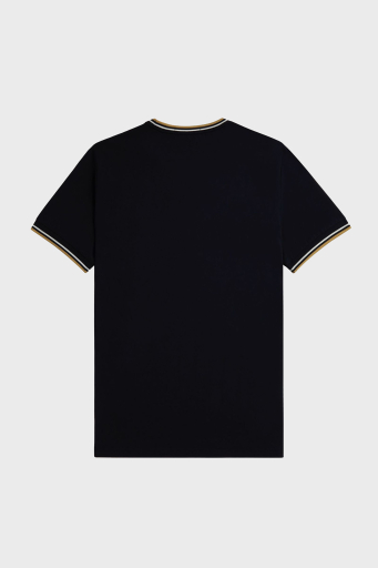 Fred Perry % 100 Pamuk Regular Fit Şerit Detaylı Sıfır Yaka Erkek T Shirt M1588 W53 LACİVERT - 5