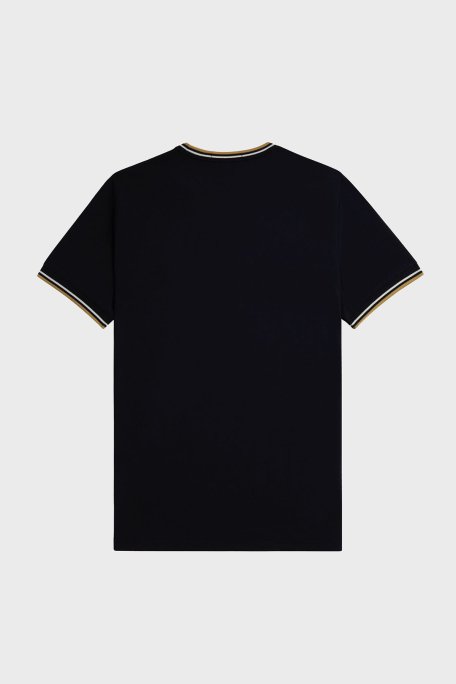 Fred Perry % 100 Pamuk Regular Fit Şerit Detaylı Sıfır Yaka Erkek T Shirt M1588 W53 LACİVERT - 5