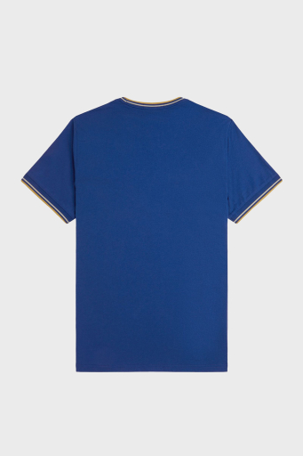 Fred Perry % 100 Pamuk Regular Fit Şerit Detaylı Sıfır Yaka Erkek T Shirt M1588 Y95 MAVİ - 7