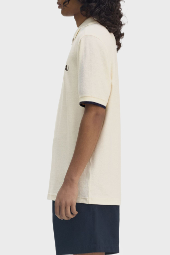 Fred Perry % 100 Pamuklu Regular Fit Yarım Fermuarlı Erkek Polo Yaka T Shirt M9886 560 EKRU - 4