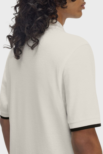 Fred Perry % 100 Pamuklu Regular Fit Yarım Fermuarlı Erkek Polo Yaka T Shirt M9886 560 EKRU - 5