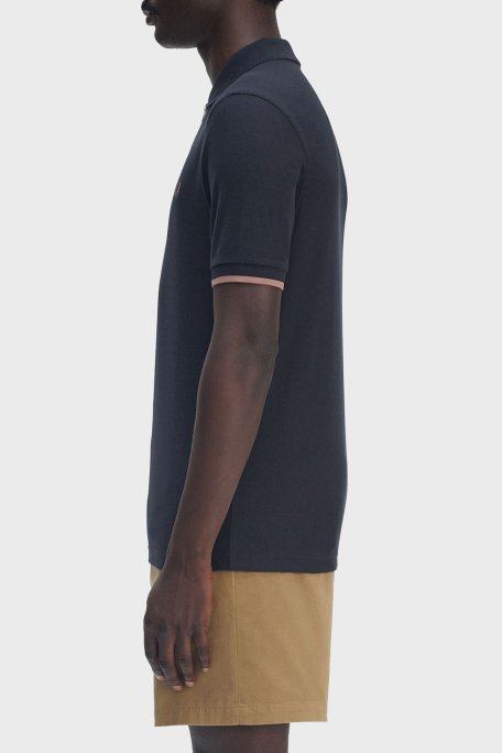 Fred Perry % 100 Pamuklu Regular Fit Yarım Fermuarlı Erkek Polo Yaka T Shirt M9886 608 LACİVERT - 3