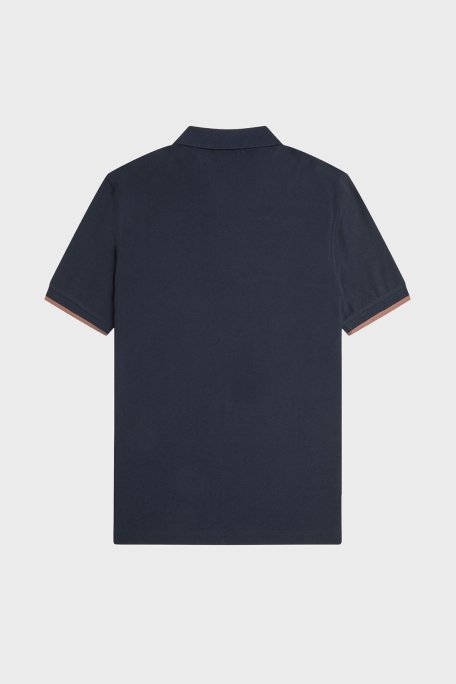 Fred Perry % 100 Pamuklu Regular Fit Yarım Fermuarlı Erkek Polo Yaka T Shirt M9886 608 LACİVERT - 6