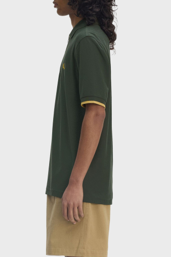 Fred Perry % 100 Pamuklu Regular Fit Yarım Fermuarlı Erkek Polo Yaka T Shirt M9886 X89 YEŞİL - 2