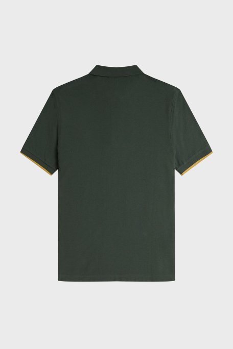 Fred Perry % 100 Pamuklu Regular Fit Yarım Fermuarlı Erkek Polo Yaka T Shirt M9886 X89 YEŞİL - 7
