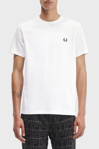 Fred Perry Baskılı % 100 Pamuk Regular Fit Bisiklet Yaka Erkek T Shirt M7784 100 BEYAZ - 1