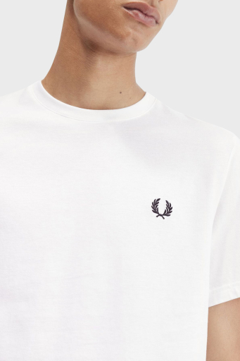 Fred Perry Baskılı % 100 Pamuk Regular Fit Bisiklet Yaka Erkek T Shirt M7784 100 BEYAZ - 5