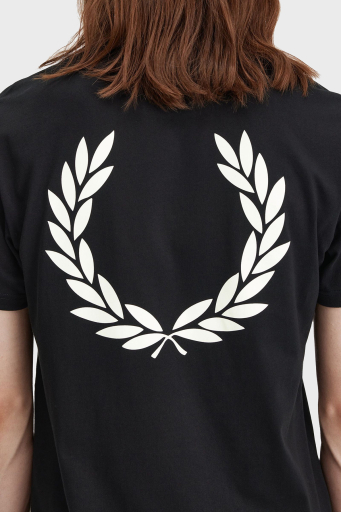 Fred Perry Baskılı % 100 Pamuk Regular Fit Bisiklet Yaka Erkek T Shirt M7784 102 SİYAH - 5