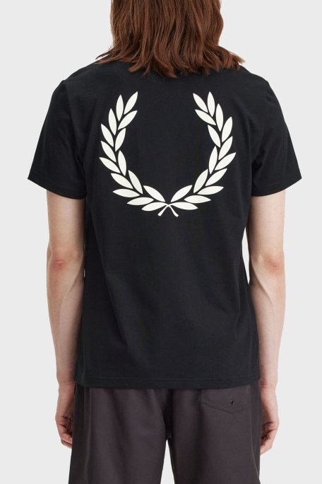 Fred Perry Baskılı % 100 Pamuk Regular Fit Bisiklet Yaka Erkek T Shirt M7784 102 SİYAH - 3