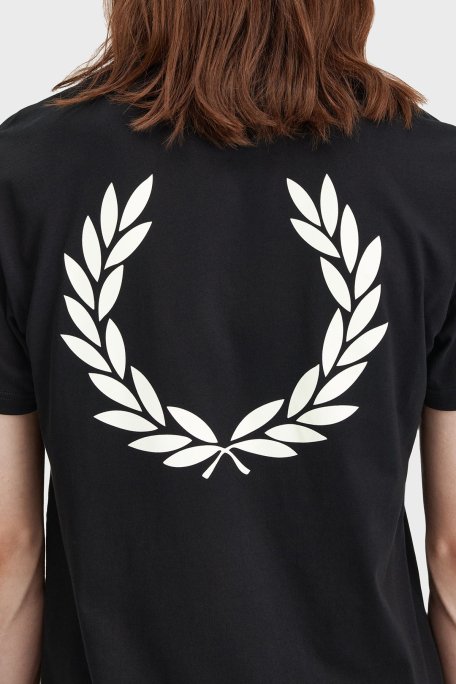 Fred Perry Baskılı % 100 Pamuk Regular Fit Bisiklet Yaka Erkek T Shirt M7784 102 SİYAH - 5