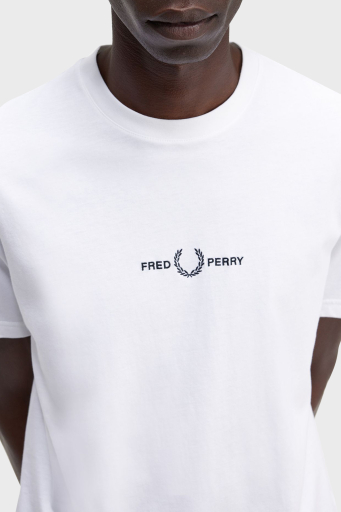 Fred Perry Logo Nakışlı % 100 Pamuk Regular Fit Bisiklet Yaka Erkek T Shirt M4580 100 BEYAZ - 3
