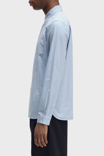 Fred Perry Logolu % 100 Pamuk Regular Fit Tek Cepli Düğmeli Yaka Erkek Gömlek M5516 146 AÇIK MAVİ - 2