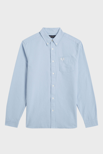 Fred Perry Logolu % 100 Pamuk Regular Fit Tek Cepli Düğmeli Yaka Erkek Gömlek M5516 146 AÇIK MAVİ - 6