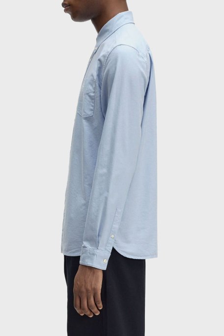 Fred Perry Logolu % 100 Pamuk Regular Fit Tek Cepli Düğmeli Yaka Erkek Gömlek M5516 146 AÇIK MAVİ - 3