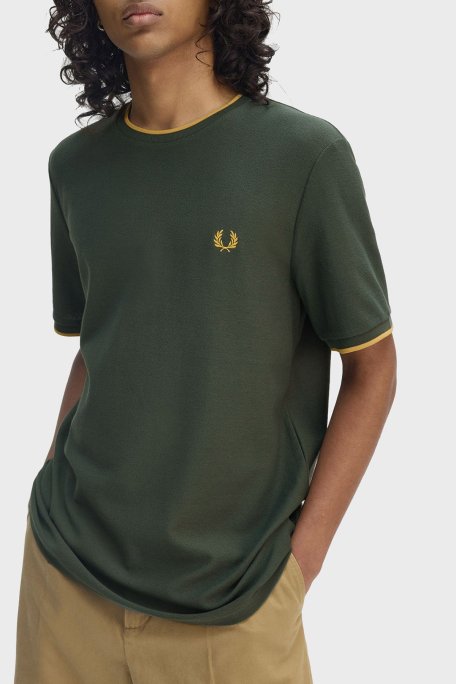 Fred Perry Pamuklu Regular Fit Bisiklet Yaka Erkek T Shirt M8585 X89 YEŞİL - 2