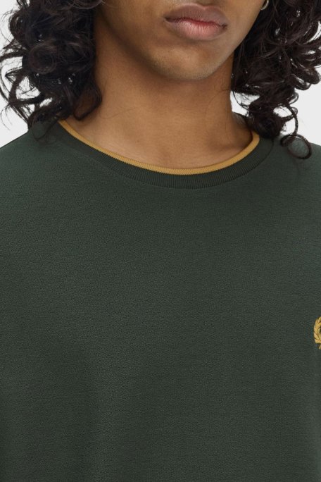 Fred Perry Pamuklu Regular Fit Bisiklet Yaka Erkek T Shirt M8585 X89 YEŞİL - 4