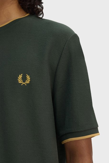 Fred Perry Pamuklu Regular Fit Bisiklet Yaka Erkek T Shirt M8585 X89 YEŞİL - 5