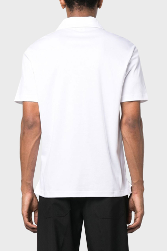 Giorgio Armani Logolu Pamuklu Erkek Polo Yaka T Shirt 3RSF70 SJTKZ F090 BEYAZ - 3