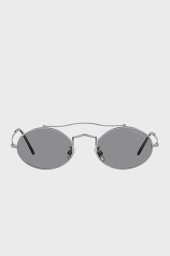 Giorgio Armani Oval Güneş Erkek Gözlük 0AR115SM 304502 51 Mat Gümüş-Beyaz Mavi - 1