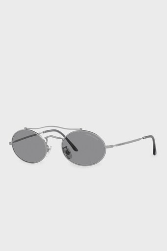Giorgio Armani Oval Güneş Erkek Gözlük 0AR115SM 304502 51 Mat Gümüş-Beyaz Mavi - 2