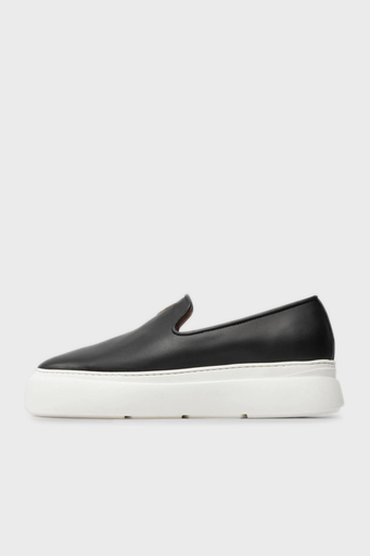 Giuseppe Zanotti Logolu Hakiki Deri Kalın Tabanlı Loafer Erkek Ayakkabı EU40011-013 SİYAH - 3
