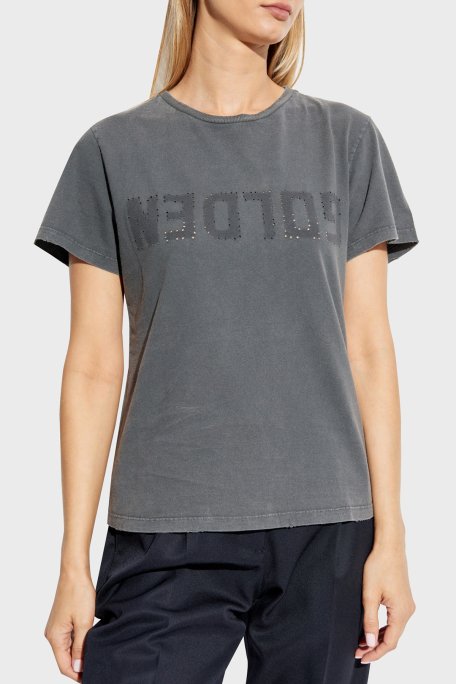 Golden Goose % 100 Pamuk Slim Fit Bisiklet Yaka Bayan T Shirt GWP01221.P000671.60318 ANTRASİT - 1