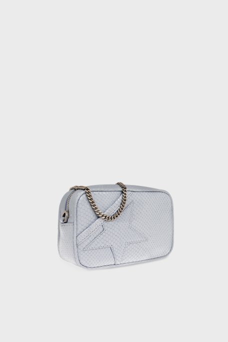 Golden Goose Çıkarılabilir Zincir Askılı Hakiki Deri Bayan Çanta GWA00228.A000591.50661 GRİ - 3