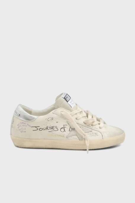 Golden Goose Deri Eskitme Detaylı Sneaker Bayan Ayakkabı GWF00101.F006889.10273 BEYAZ - 1