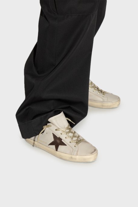 Golden Goose Logolu Hakiki Deri Sneaker Bayan Ayakkabı GWF00101.F006197.70311 GRİ - 2