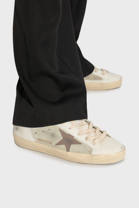 Golden Goose Logolu Hakiki Deri Sneaker Bayan Ayakkabı GWF00103.F006828.12174 BEYAZ-HAKİ - 2