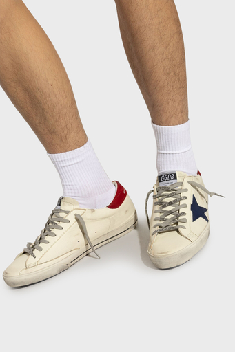 Golden Goose Logolu Hakiki Deri Sneaker Erkek Ayakkabı GMF00101.F006839.10317 BEYAZ - 2