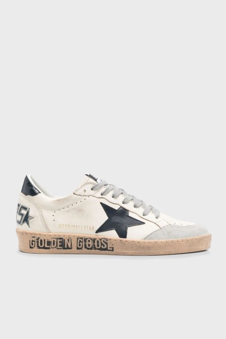 Golden Goose Logolu Hakiki Deri Sneaker Erkek Ayakkabı GMF00117.F006869.10509 BEYAZ - 1