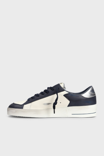 Golden Goose Logolu Hakiki Deri Sneaker Erkek Ayakkabı GMF00333.F006910.82874 BEYAZ-LACİVERT - 2