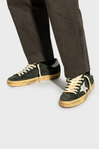 Golden Goose Logolu Hakiki Deri Sneaker Erkek Ayakkabı GMF00672.F006144.35894 HAKİ - 7