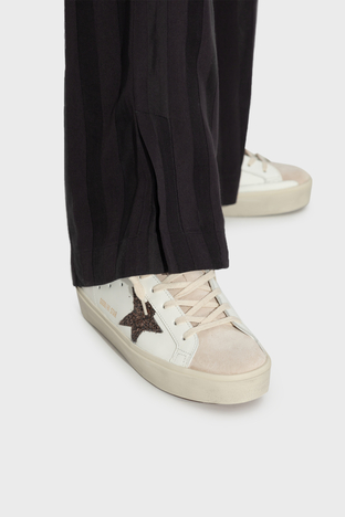Golden Goose - Golden Goose Logolu Parlak Taşlı Hakiki Deri Senaker Bayan Ayakkabı GWF00118.F006847.10318 BEYAZ (1)