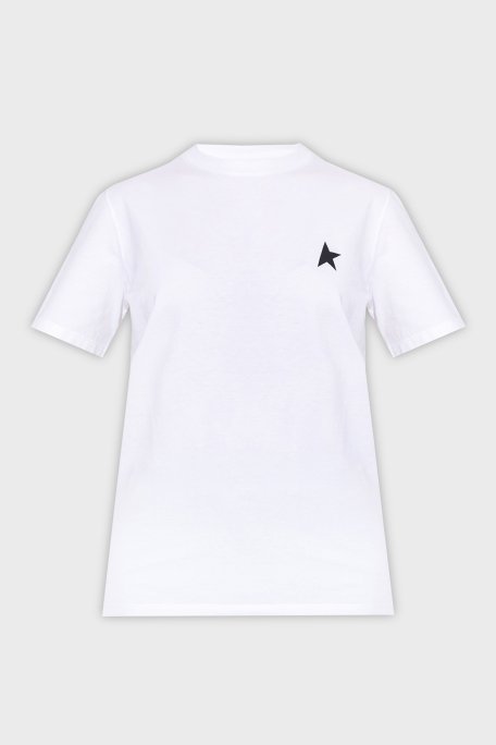 Golden Goose Pamuklu Regular Fit Bayan T Shirt GWP01220.P000593.10364 BEYAZ - 4