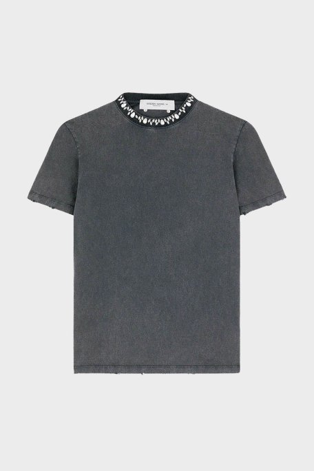 Golden Goose Pamuklu Regular Fit Bisiklet Yaka Bayan T Shirt GWP01220.P000670.60318 ANTRASİT - 4