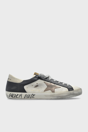 Golden Goose Vintage Deri Sneaker Erkek Ayakkabı GMF00103.F006902.82869 BEYAZ-LACİVERT - 1