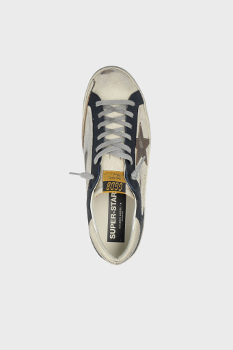 Golden Goose Vintage Deri Sneaker Erkek Ayakkabı GMF00103.F006902.82869 BEYAZ-LACİVERT - 4