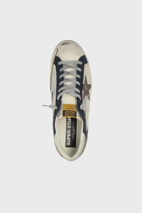 Golden Goose Vintage Deri Sneaker Erkek Ayakkabı GMF00103.F006902.82869 BEYAZ-LACİVERT - 4