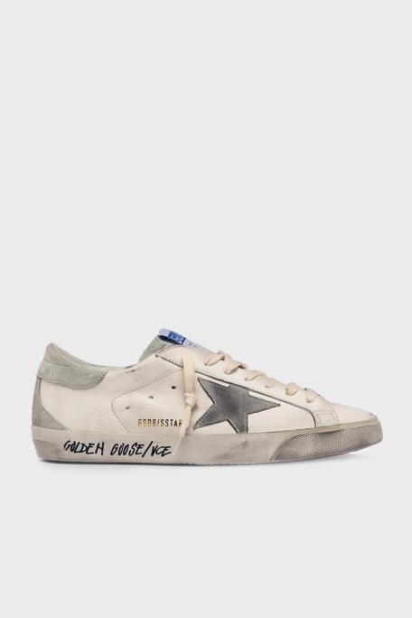 Golden Goose Vintage Hakiki Deri Sneaker Erkek Ayakkabı GMF00102.F005359.11166 EKRU - 1