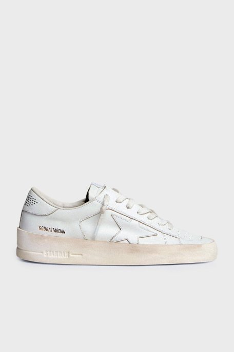 Golden Goose Vintage Hakiki Deri Sneaker Erkek Ayakkabı GMF00128.F000566.10100 BEYAZ - 1