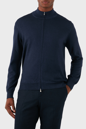 Gran Sasso % 100 Yün Regular Fit Fermuarlı Dik Yaka Erkek Hırka 55144 22792 905 LACİVERT - 3