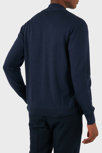 Gran Sasso % 100 Yün Regular Fit Fermuarlı Dik Yaka Erkek Hırka 55144 22792 905 LACİVERT - 6