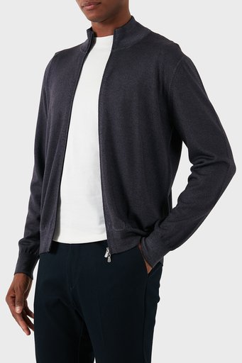 Gran Sasso % 100 Yün Regular Fit Fermuarlı Dik Yaka Erkek Hırka 55144 22792 914 ANTRASİT - 3