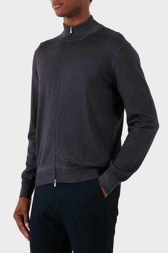 Gran Sasso % 100 Yün Regular Fit Fermuarlı Dik Yaka Erkek Hırka 55144 22792 914 ANTRASİT - 5