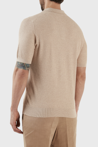 Gran Sasso İpek ve Pamuk Karışımlı Regular Fit Erkek Polo T Shirt 43171 16221 112 BEJ - 6