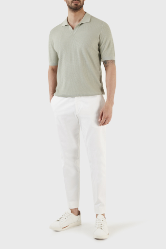 Gran Sasso İpek ve Pamuk Karışımlı Regular Fit Erkek Polo T Shirt 43171 16221 412 MİNT - 4